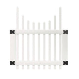 Veranda 4 ft. White Vinyl Chatham Scalloped Top Picket Fence Gate