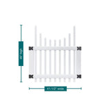 Veranda 4 ft. White Vinyl Chatham Scalloped Top Picket Fence Gate