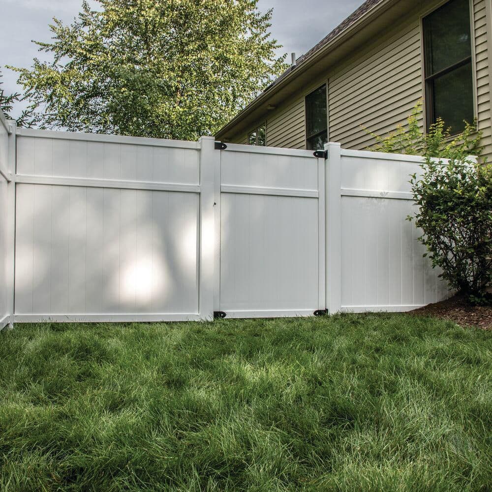 Veranda 4 ft. x 6 ft. Vinyl Framed Fence Gate Kit with White & Black Hardware