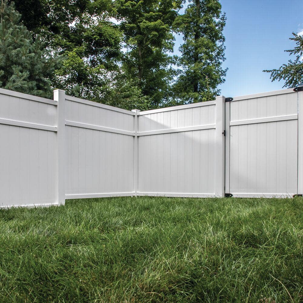 Veranda 4 ft. x 6 ft. Vinyl Framed Fence Gate Kit with White & Black Hardware