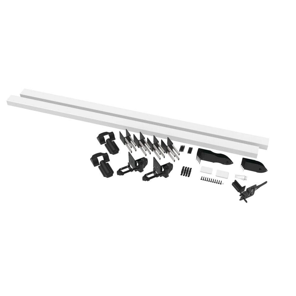 Veranda 4 ft. x 6 ft. Vinyl Framed Fence Gate Kit with White & Black Hardware