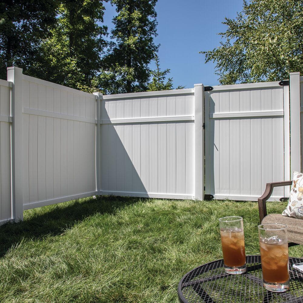 Veranda 4 ft. x 6 ft. Vinyl Framed Fence Gate Kit with White & Black Hardware