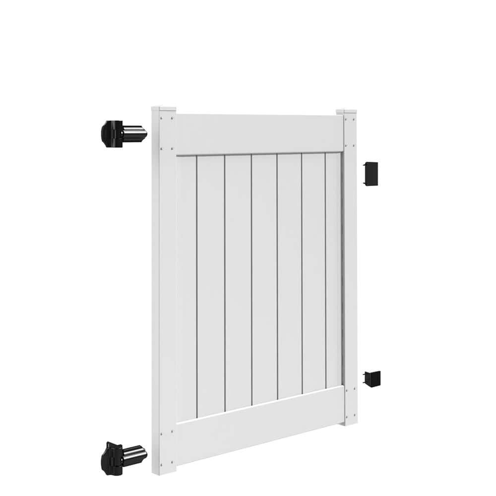 Veranda Linden 4 ft. x 5 ft. White Vinyl Un-Assembled Fence Gate