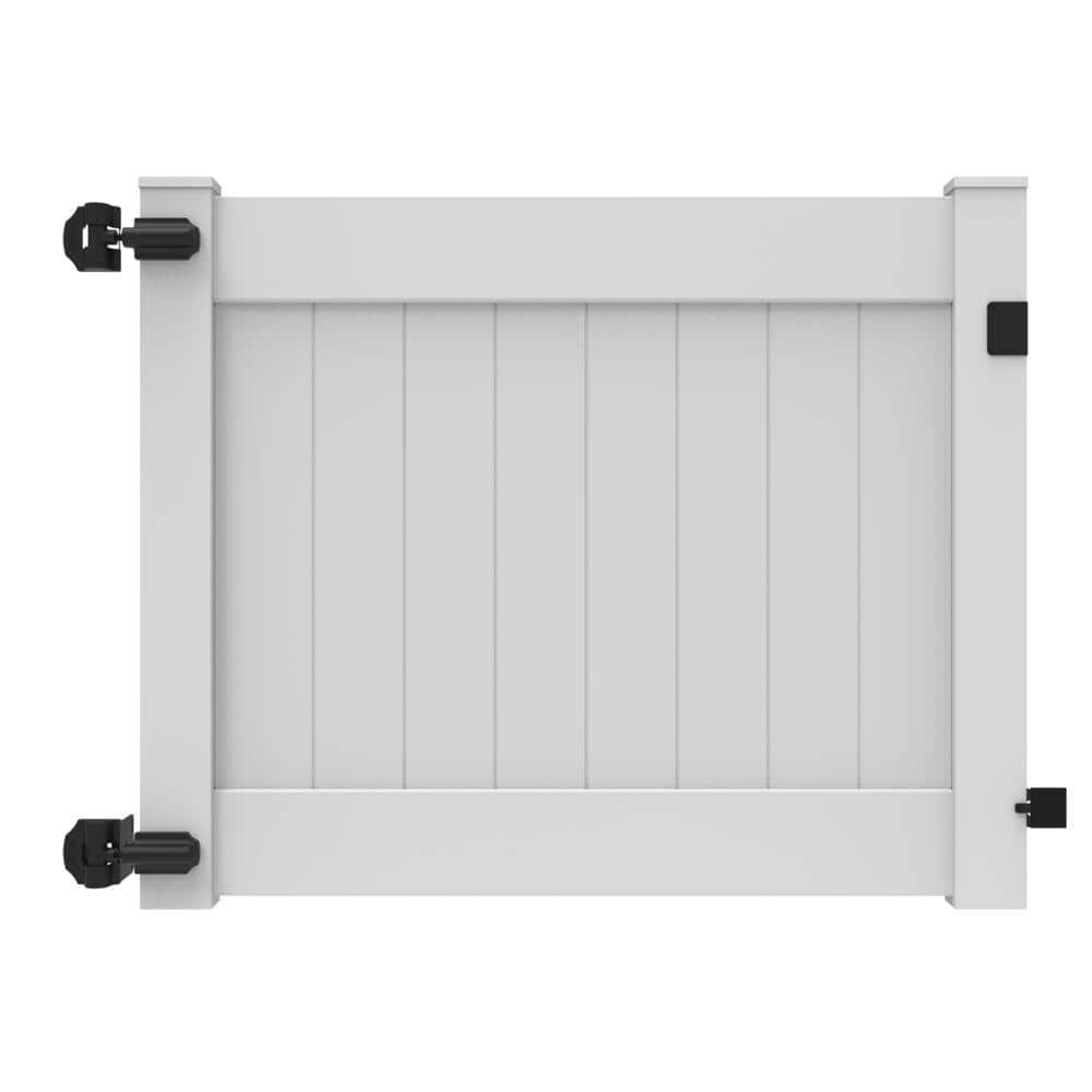 Veranda Linden 4 ft. x 5 ft. White Vinyl Un-Assembled Fence Gate