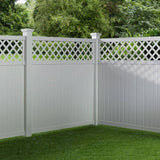 Veranda Lewiston 6 ft. x 6 ft. White Vinyl Lattice Top Fence Panel