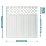 Veranda Lewiston 6 ft. x 6 ft. White Vinyl Lattice Top Fence Panel