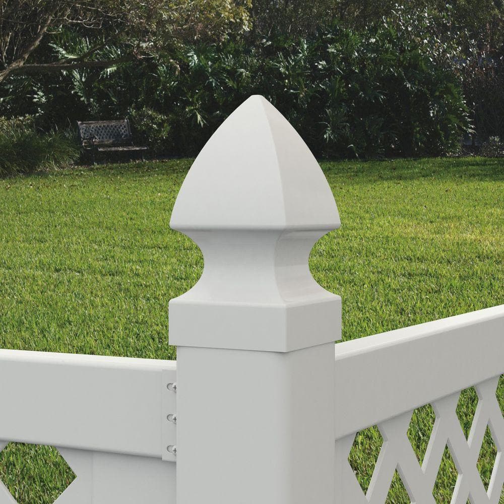 Veranda Lewiston 6 ft. x 6 ft. White Vinyl Lattice Top Fence Panel
