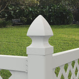 Veranda Lewiston 6 ft. x 6 ft. White Vinyl Lattice Top Fence Panel