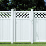 Veranda Lewiston 6 ft. x 6 ft. White Vinyl Lattice Top Fence Panel