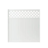 Veranda Lewiston 6 ft. x 6 ft. White Vinyl Lattice Top Fence Panel