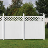 Veranda Lewiston 6 ft. x 6 ft. White Vinyl Lattice Top Fence Panel