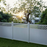 Veranda Lewiston 6 ft. x 6 ft. White Vinyl Lattice Top Fence Panel