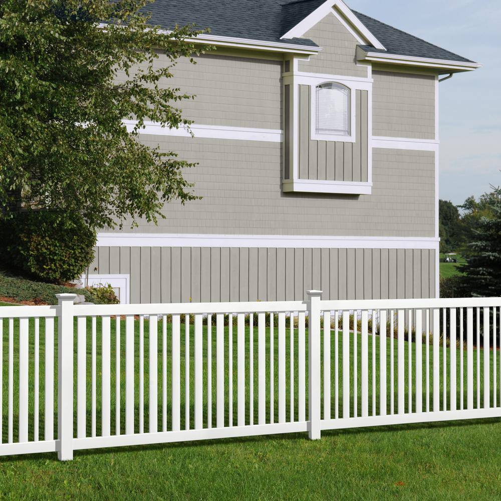 Veranda Pro-Series 4 ft. H x 6 ft. W White Vinyl Lafayette Spaced Picket Fence Panel