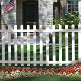 Veranda Glendale 4 ft. H x 8 ft. W White Vinyl Spaced Picket Fence Panel with Pointed Pickets