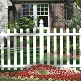 Veranda Glendale 4 ft. H x 8 ft. W White Vinyl Spaced Picket Fence Panel with Pointed Pickets
