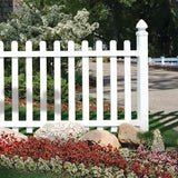 Veranda Glendale 4 ft. H x 8 ft. W White Vinyl Spaced Picket Fence Panel with Pointed Pickets
