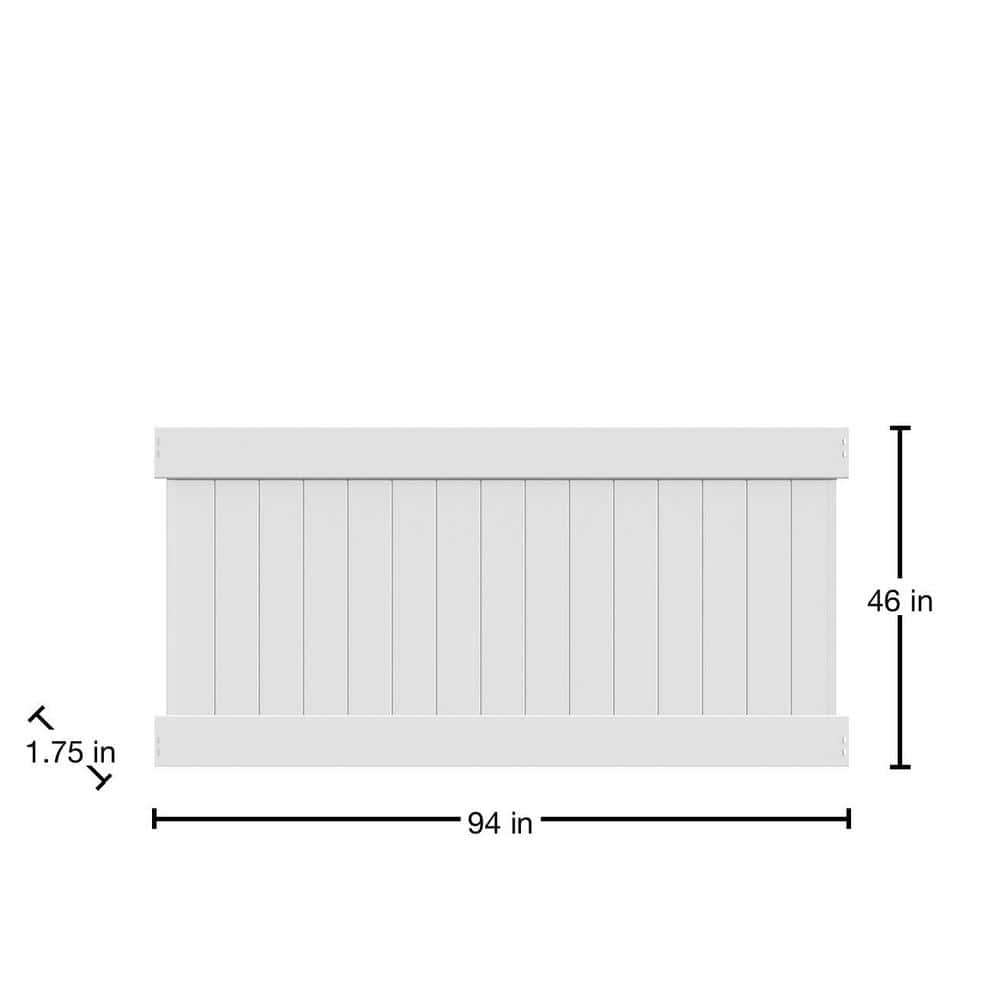 Veranda Linden 4 ft. H x 8 ft. W White Vinyl Privacy Fence Panel (Unassembled)