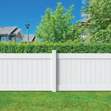 Veranda Linden 4 ft. H x 8 ft. W White Vinyl Privacy Fence Panel (Unassembled)