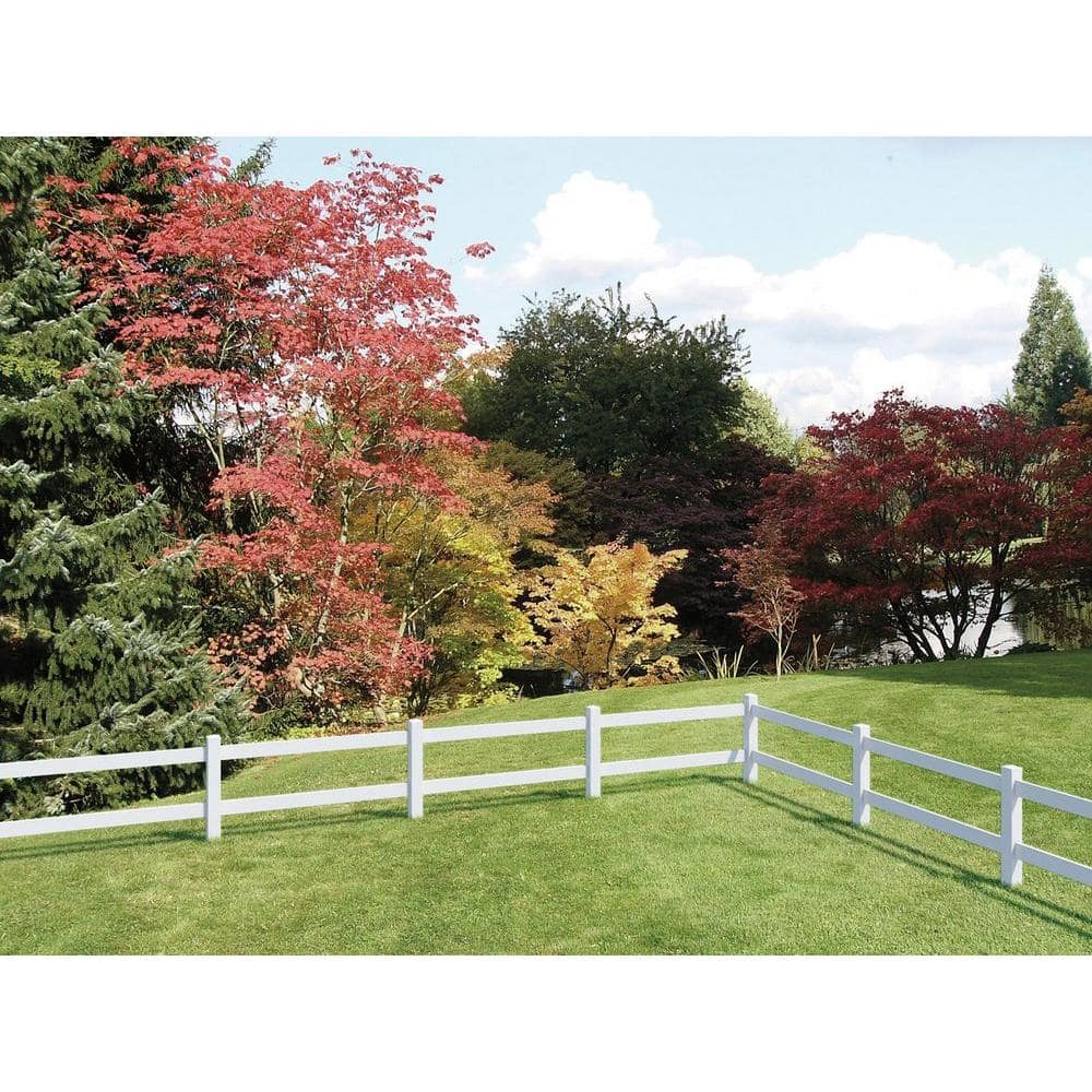 Veranda 5 in. x 5 in. x 5 ft. Vinyl White Ranch 2-Rail Corner Fence Post