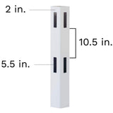 Veranda 5 in. x 5 in. x 5 ft. Vinyl White Ranch 2-Rail Corner Fence Post