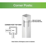 Veranda Linden 5x5x8 White Vinyl Routed Fence Corner Post