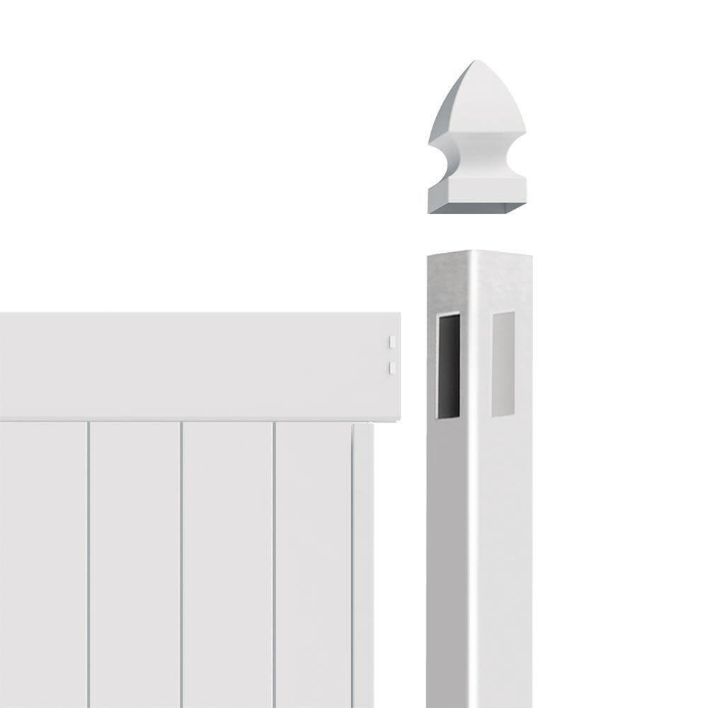 Veranda 5 in. x 5 in. x 9 ft. White Vinyl Pro Fence Line Post