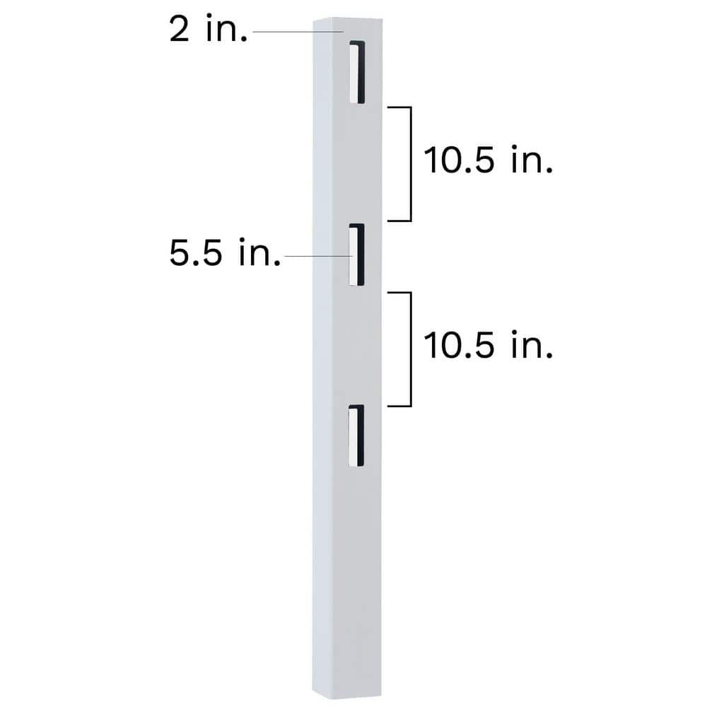 Veranda 5 in. x 5 in. x 7 ft. Vinyl White Ranch 3-Rail Line Post