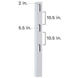 Veranda 5 in. x 5 in. x 7 ft. Vinyl White Ranch 3-Rail Line Post