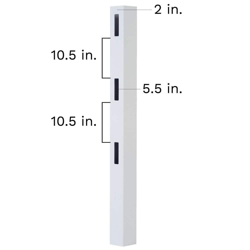 Veranda 5 in. x 5 in. x 7 ft. Vinyl White Ranch 3-Rail End Post