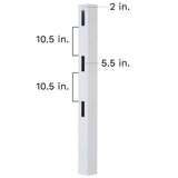 Veranda 5 in. x 5 in. x 7 ft. Vinyl White Ranch 3-Rail End Post