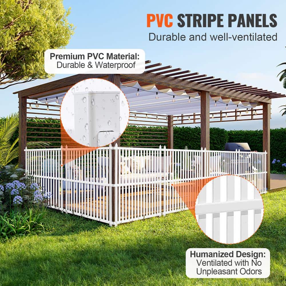 VEVOR 48in x 48in Vinyl Privacy Fence Panels - Louvered Outdoor Screens Kit