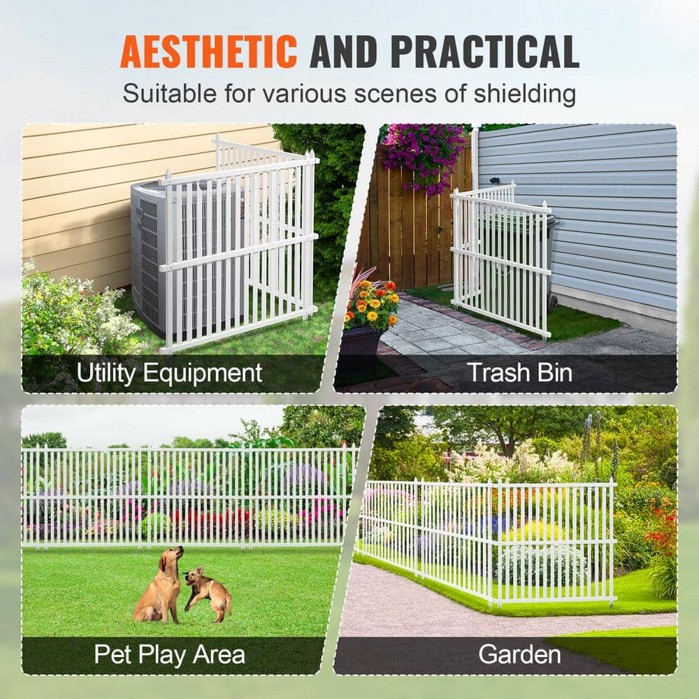 VEVOR 48in x 48in Vinyl Privacy Fence Panels - Louvered Outdoor Screens Kit