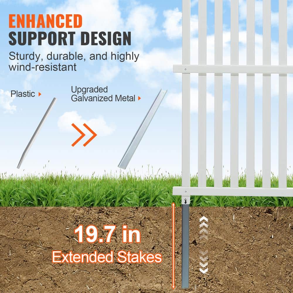 VEVOR 48in x 48in Vinyl Privacy Fence Panels - Louvered Outdoor Screens Kit
