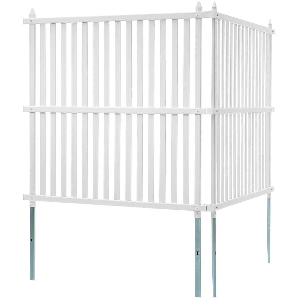VEVOR 48in x 48in Vinyl Privacy Fence Panels - Louvered Outdoor Screens Kit