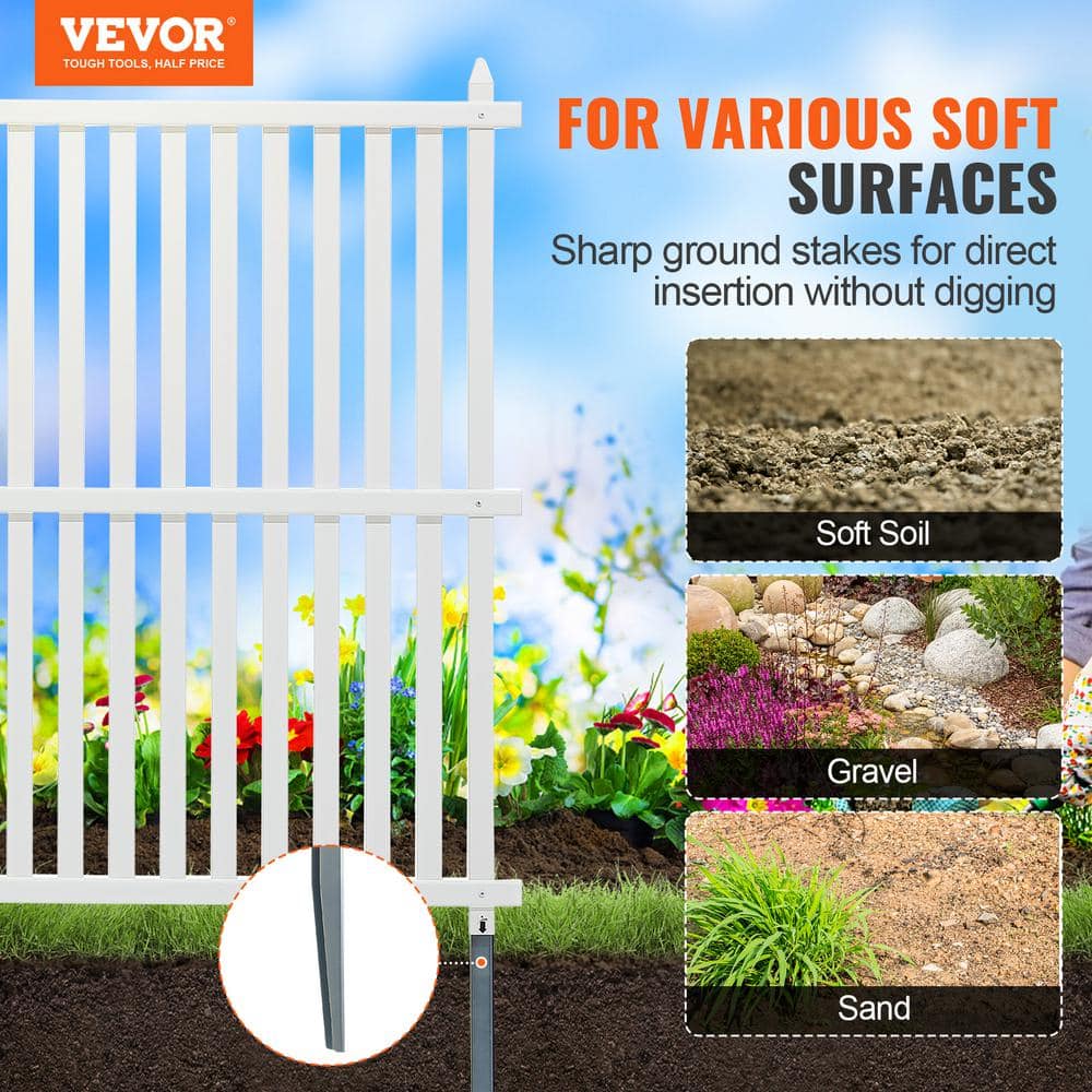 VEVOR 48in x 48in Vinyl Privacy Fence Panels - Louvered Outdoor Screens Kit