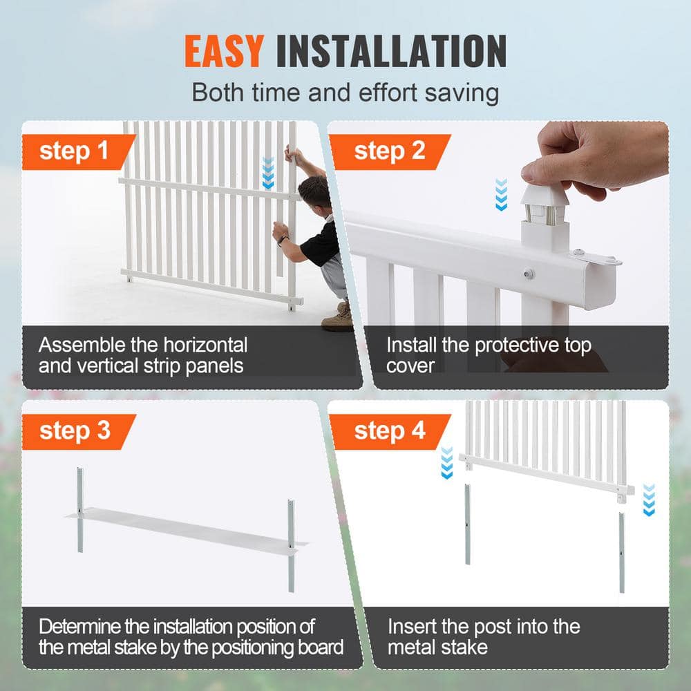 VEVOR 48in x 48in Vinyl Privacy Fence Panels - Louvered Outdoor Screens Kit
