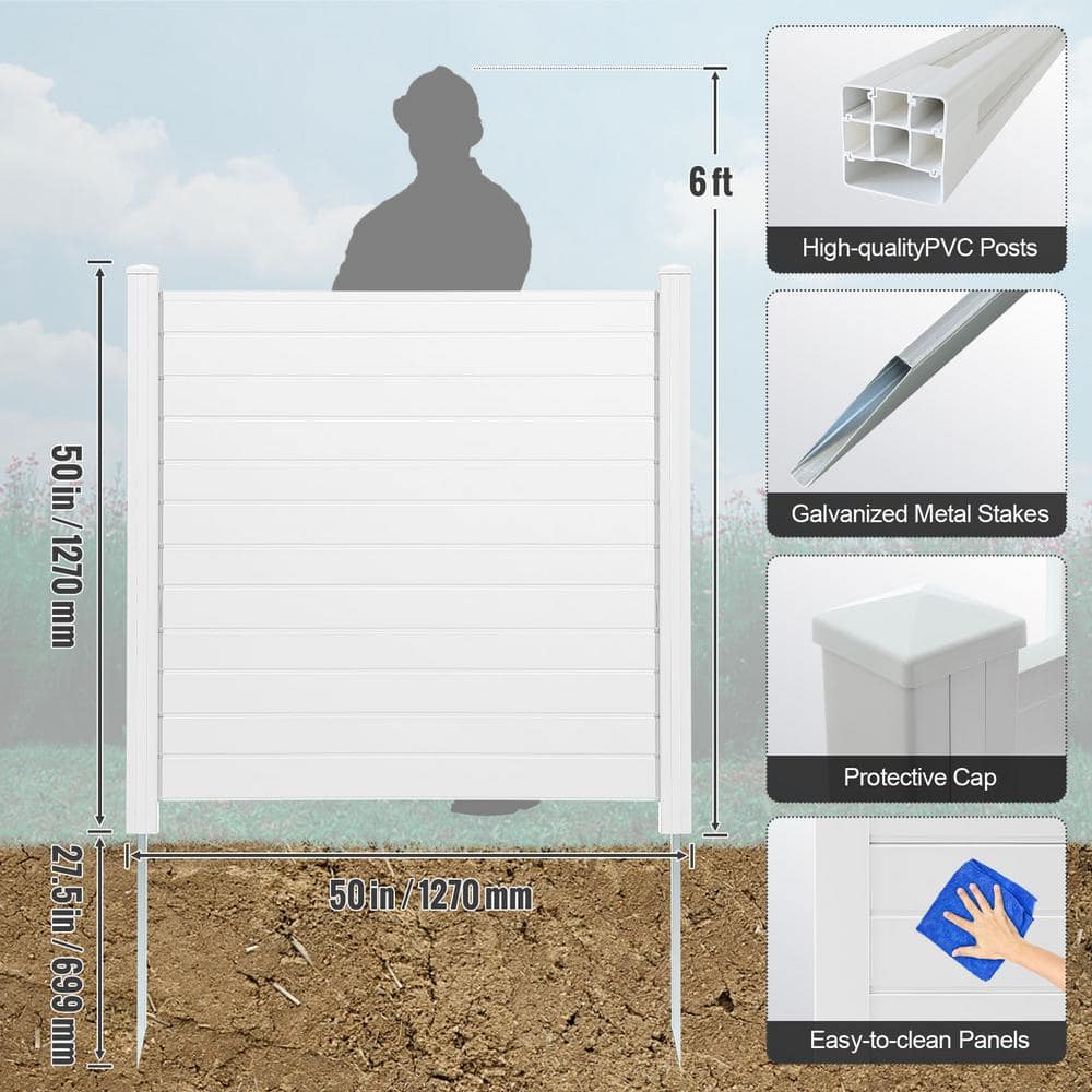 VEVOR Outdoor Privacy Screens 50"x50" Vinyl Air Conditioner & Pool Enclosure