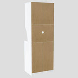 inval america LLC Galley Ready to Assemble 23.6 in. W x 16.9 in. D x 67 in. H Microwave Storage Utility Cabinet in White and Vienes Oak