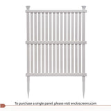 Enclo Privacy Screens 3.8 ft. H x 3 ft. W Wilmington White Vinyl Privacy Screen (2-Pack)