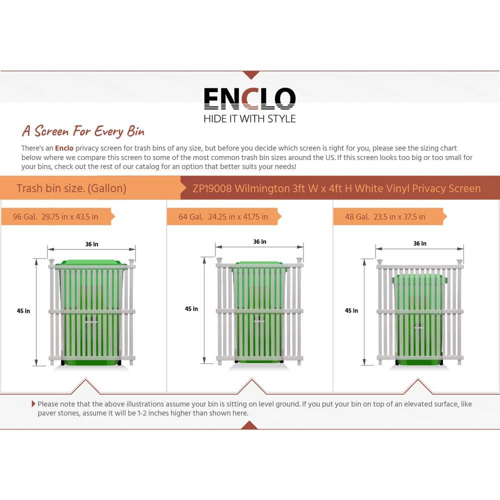 Enclo Privacy Screens 3.8 ft. H x 3 ft. W Wilmington White Vinyl Privacy Screen (2-Pack)