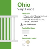 Barrette Outdoor Living Ohio 4 ft. H x 8 ft. W White Vinyl Fence Panel - Easy Assembly