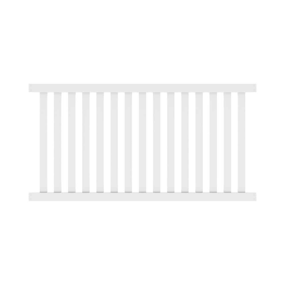 Barrette Outdoor Living Ohio 4 ft. H x 8 ft. W White Vinyl Fence Panel - Easy Assembly