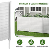 HONEY JOY 4.08 ft. x 4.04 ft. White PVC Outdoor Privacy Fence Panel
