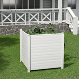 HONEY JOY 4.08 ft. x 4.04 ft. White PVC Outdoor Privacy Fence Panel