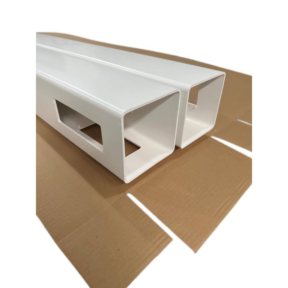 cadeninc 5 in. x 8 ft. White Vinyl Routed Fence Corner Post Set, Caps Included