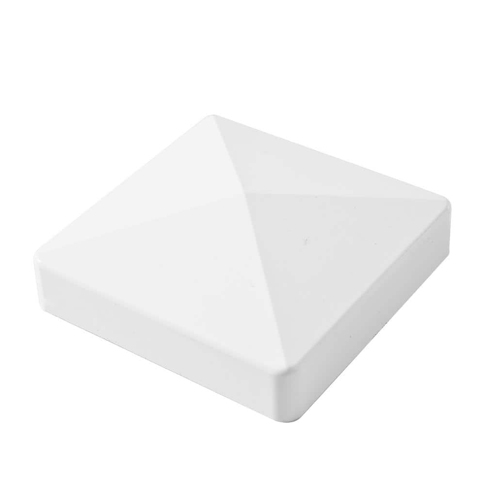 cadeninc 5 in. x 8 ft. White Vinyl Routed Fence Corner Post Set, Caps Included