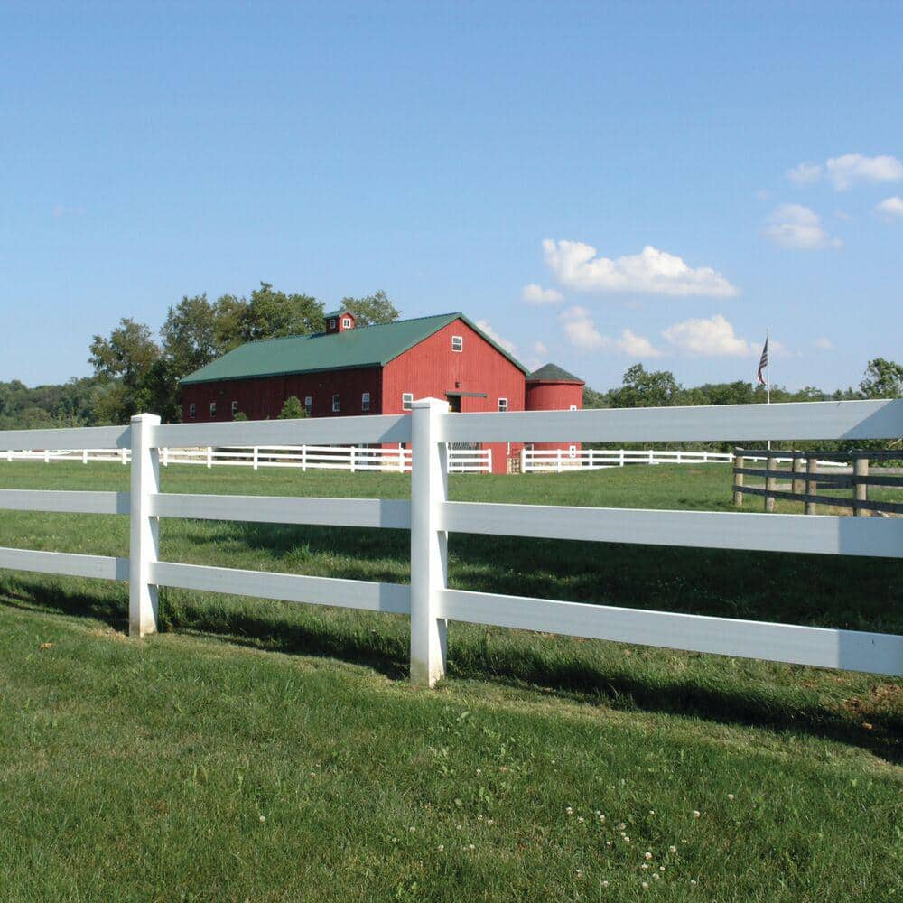 Veranda 1-1/2 in. x 5-1/2 in. x 8 ft. Tan Vinyl Ranch Fence Rail