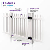 WamBam Fence 4 ft. x 4 ft. Nantucket Vinyl Picket Fence Gate with Stainless Steel Hardware