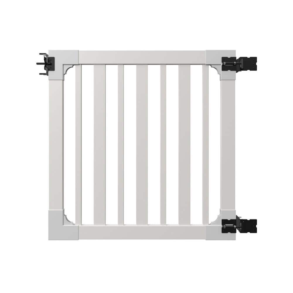 WamBam Fence 4 ft. x 4 ft. Sturbridge Vinyl Fence Gate with Stainless Steel Hardware