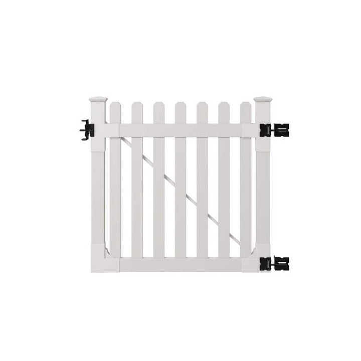 WamBam Fence 4 ft. x 4 ft. Premium Vinyl Classic Picket Fence Gate with Stainless Steel Hardware
